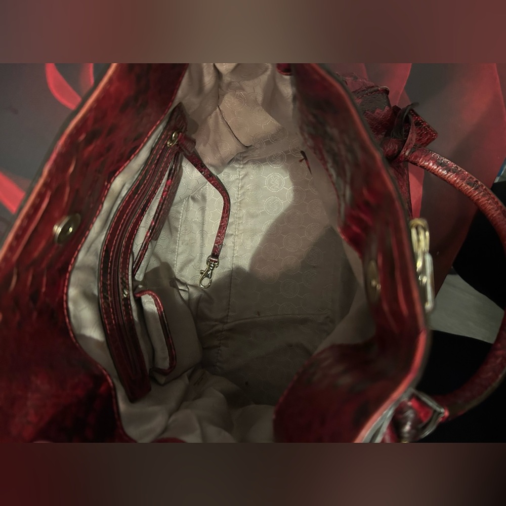 Michael Kors Red Python-Embossed Satchel - image 5